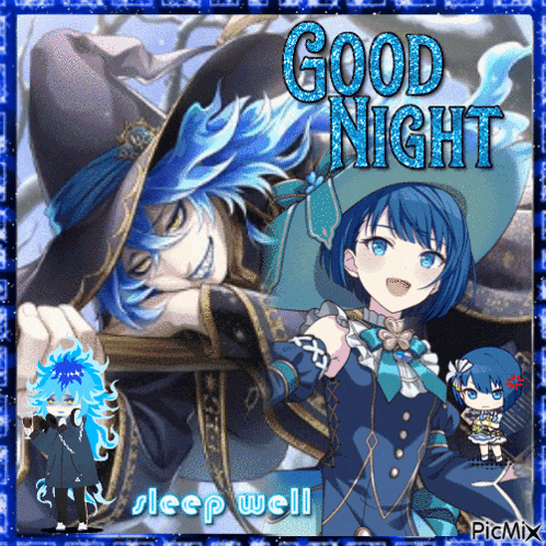 a picture of a man and a girl with the words good night sleep well on it