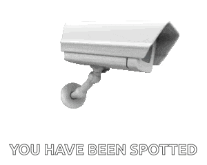 a security camera with the words `` you have been spotted '' above it
