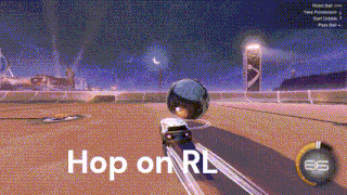 a video game screen that says hop on rl on the bottom