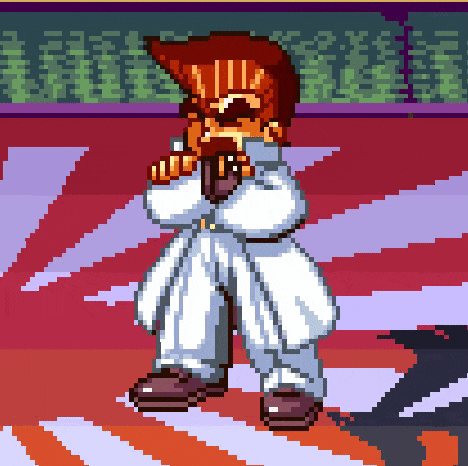 a pixel art drawing of a man with a beard and sunglasses