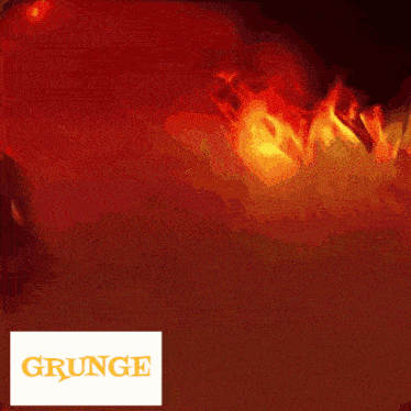 a picture of a fire with the word grunge on it