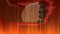 a close up of a person 's face surrounded by flames in a video game .