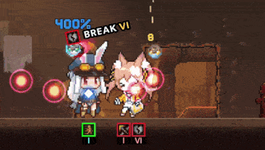 a screenshot of a video game shows a character with a break vi