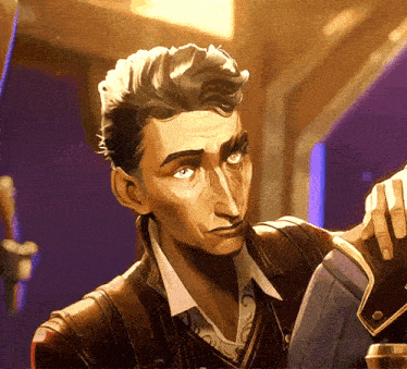 a close up of a man 's face in a cartoon style