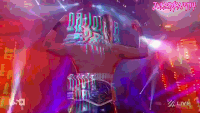 a graphic of a wrestler that says jules knight on the bottom