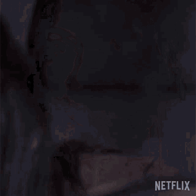a close up of a woman 's face with a netflix logo on the bottom right corner .