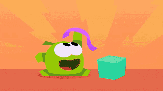 Wrapping A Gift Om Nom GIF - Wrapping A Gift Om Nom Om Nom And Cut The Rope GIFs