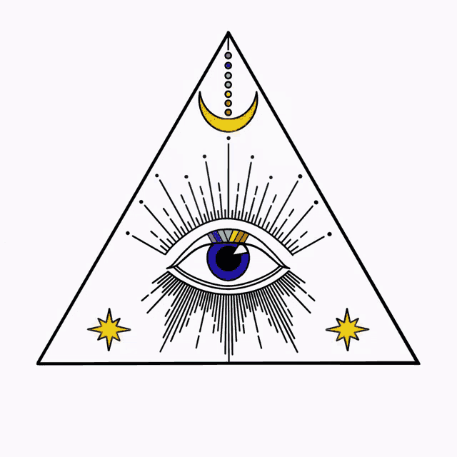 a logo for minds eye yoga london with an all seeing eye in the center
