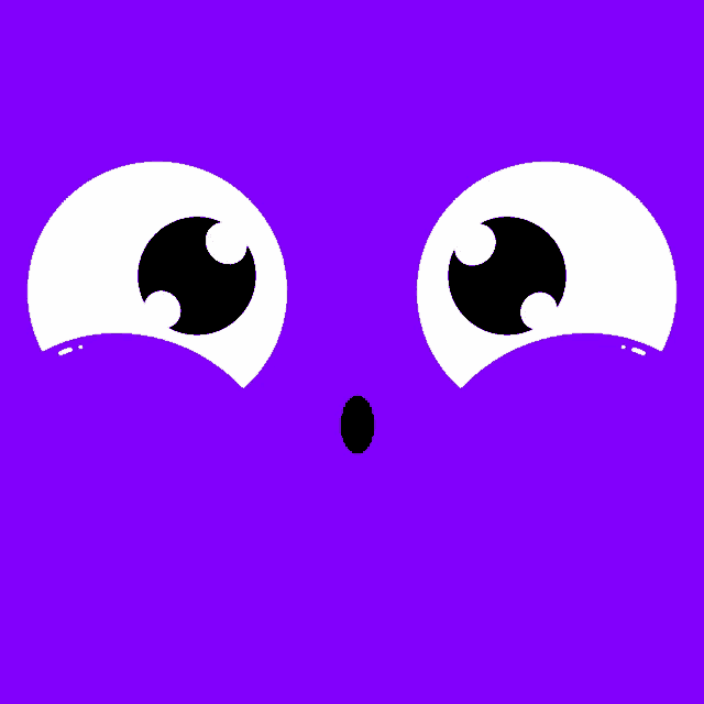 a purple background with a surprised look on a face