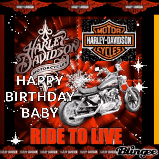 a harley davidson motorcycle is displayed on a red background