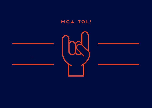 a poster with a hand making a heavy metal sign
