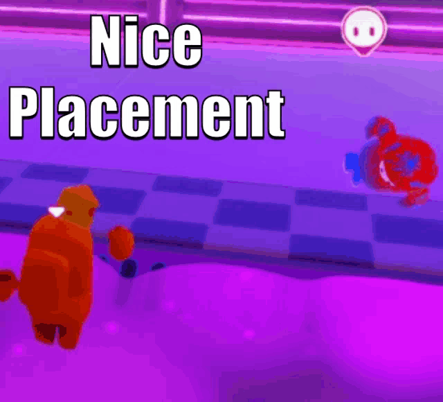 a purple background with the words nice placement below it