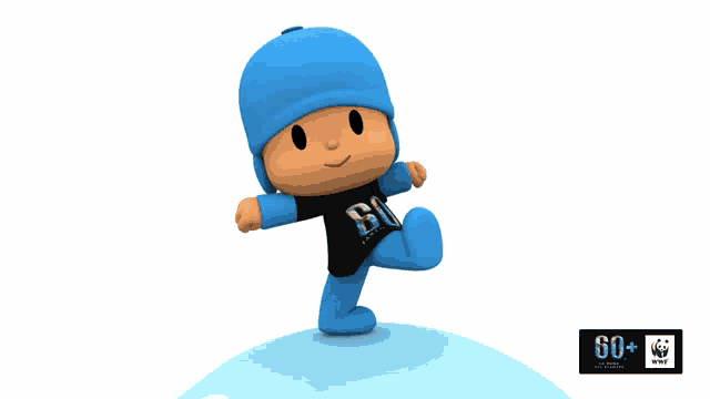a cartoon character wearing a shirt that says 60