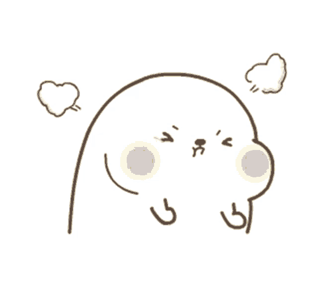 a cartoon drawing of a seal with smoke coming out of its nose