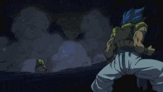 a person is flying through the air with a blue light coming out of their head .