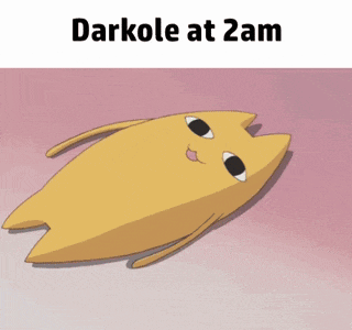 a cartoon cat laying down with the words darkole at 2am