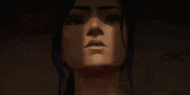 a close up of a woman 's face in a dark room with purple hair .