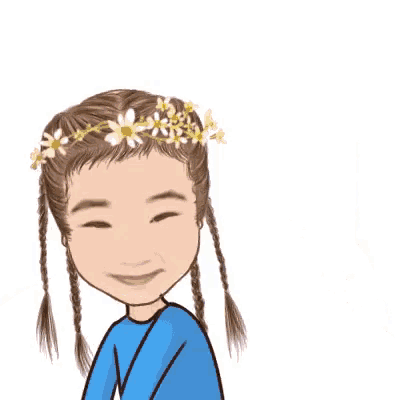 a cartoon of a girl sleeping in a bed with a crescent moon and stars behind her .