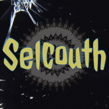 a yellow and blue sign that says selcouth on a dark background