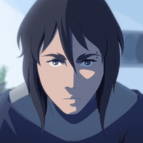 a close up of a cartoon character 's face