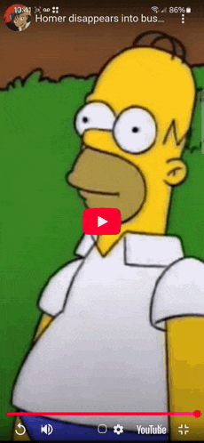 a video of homer simpson is playing on a phone screen