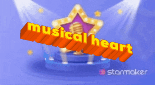 a purple background with a star and the words musical heart