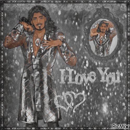 a picture of a man with the words i love you
