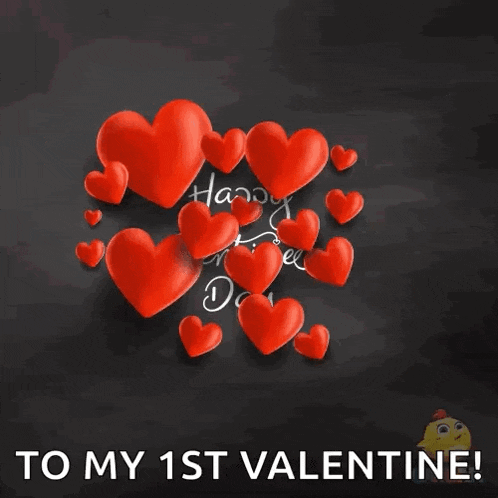 a black background with red hearts and the words happy valentine 's day