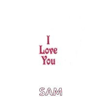 a heart made of red hearts with the words `` i love you sam ''