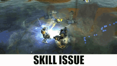 a video game with the word skill issue on the bottom right