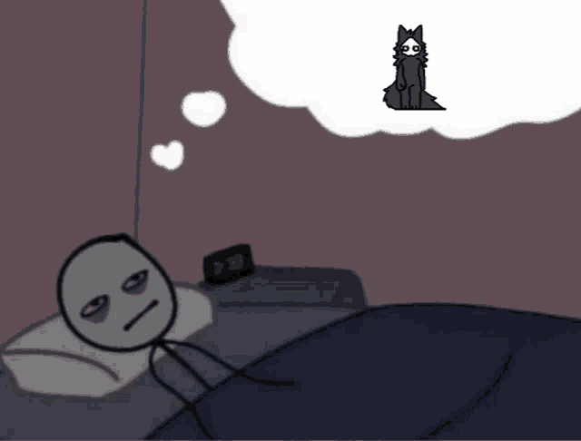 a stick figure is laying in bed with an alarm clock that says 3:38