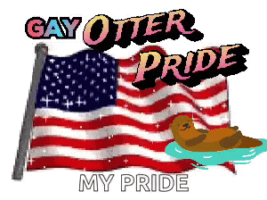 an american flag with the words gay otter pride written on it