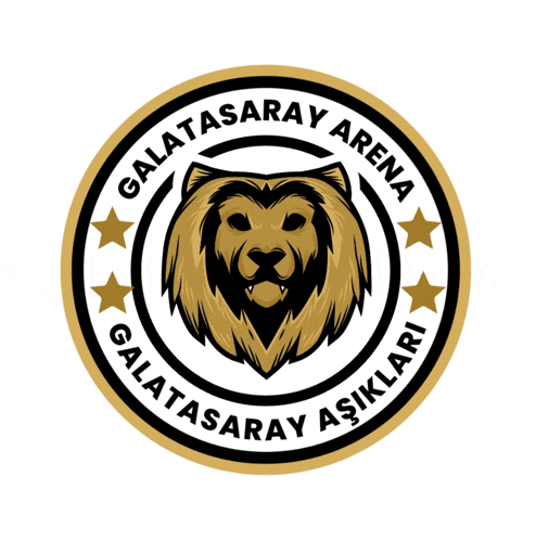 a logo for galatasaray arena with a lion head in the center