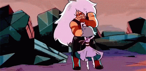 a cartoon of a man and a woman standing next to each other in a field .