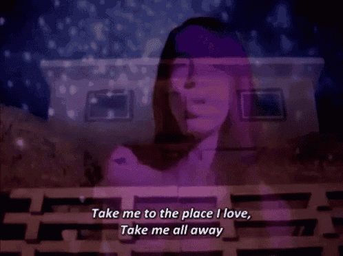 a purple background with the words take me to the place i love take me all away on it