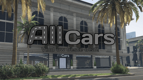 a building with a sign that says all cars on it