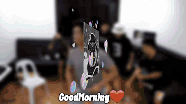 a good morning greeting with a picture of a man