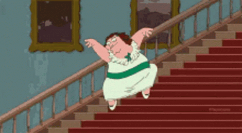 Peter Griffin Family Guy GIF - Peter Griffin Family Guy Going Down The Stairs GIFs