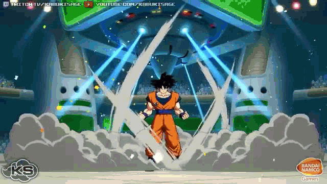 a screenshot of a video game with a character named goku