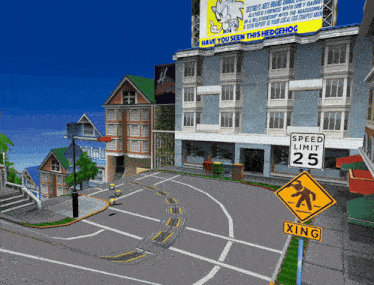 a street with a sign that says speed limit 25 on it