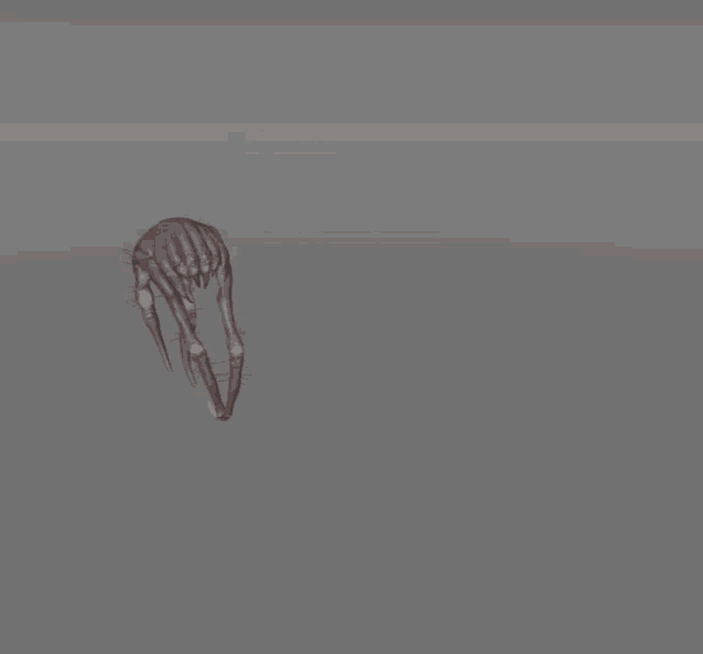 a 3d model of a spider with sharp claws on a gray background