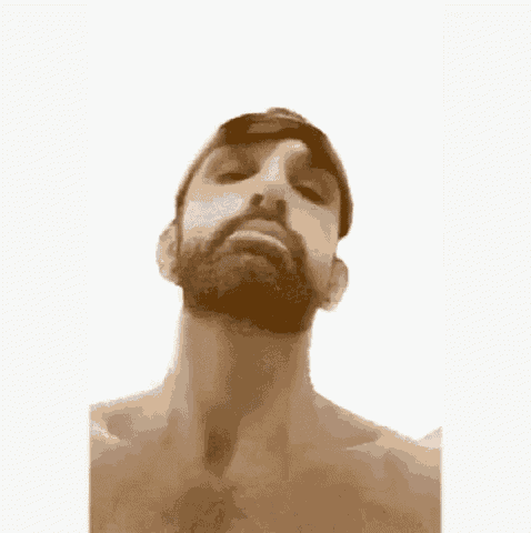 a painting of a man 's face with a beard and a brown background