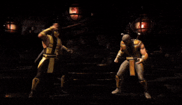 a video game character is fighting a fire monster