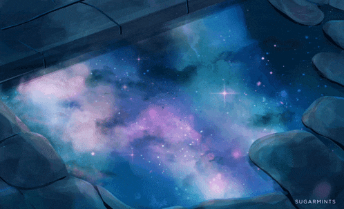 a painting of a galaxy with the name sugarmints on the bottom right