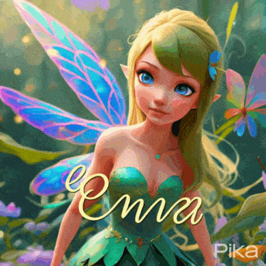 a picture of a fairy with the name emma written on it