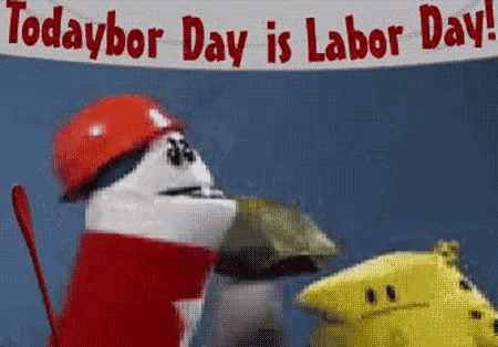 a sign that says today is labor day