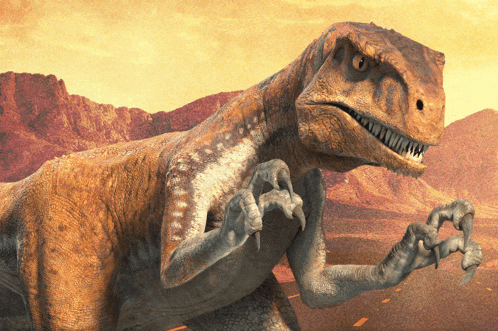 an illustration of a t-rex with sharp claws