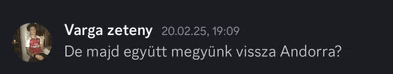 a screenshot of a message from varga zeteny