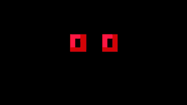 two red squares on a black background with the letters o and d