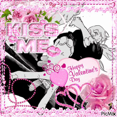 a valentine 's day greeting card with a kiss me message